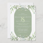 Faire-part de mariage moderne à l'aquarelle avec v (Devant)