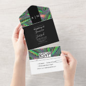 Faire-Part de Mariage Moderne à Motif de Calathea (Déchirure)