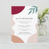 Faire-part de mariage moderne abstrait Just marrie (Debout devant)