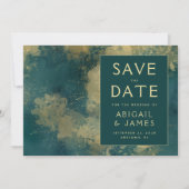 Faire-part de mariage moderne abstrait sarcelle et (Devant)