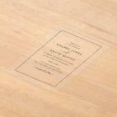 Faire-part de mariage moderne acrylique clair (Poser)