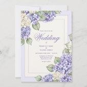 Faire-part de mariage moderne aquarelle violette f (Devant)