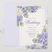 Faire-part de mariage moderne aquarelle violette f (Devant / Derrière)