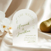 Faire-part de mariage moderne Arch Green Stripe