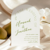 Faire-part de mariage moderne Arch Green Stripe