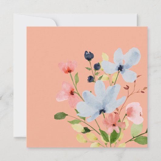 Faire-part de mariage Moderne Arch Noir et Fleurs (Dos)