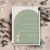 Faire-part de mariage moderne Arch Sage Green