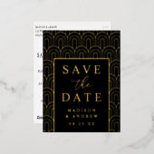 Faire-part de mariage moderne Art Déco (Recto/Verso)