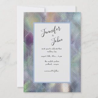 Faire-part de mariage moderne au look verre irides