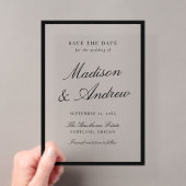 Faire-part de mariage moderne avec bordure noire (In situ (ordinateur de poche))