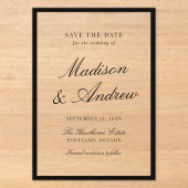 Faire-part de mariage moderne avec bordure noire (Recto)