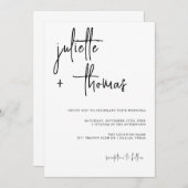 Faire-part de mariage moderne avec calligraphie él (Devant / Derrière)