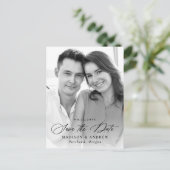 Faire-part de mariage moderne avec calligraphie no (Debout devant)