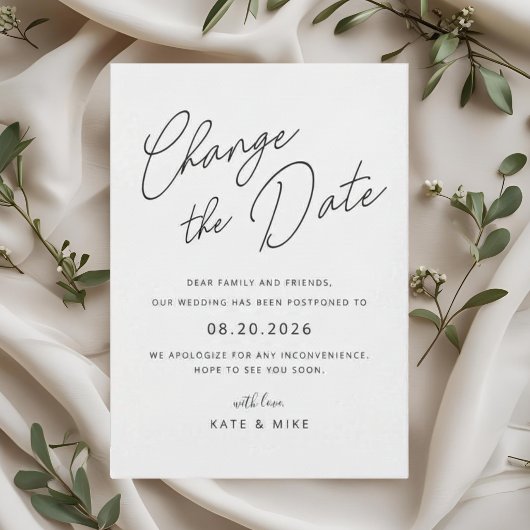Faire-part de mariage moderne avec changement de d