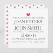 Faire-part de mariage moderne avec coeur (Devant / Derrière)