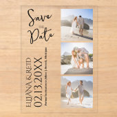 Faire-part de mariage moderne avec collage de phot (Recto)