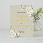Faire-part de mariage moderne avec feuilles d'alum (Debout devant)