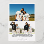 Faire-part de mariage moderne avec monogramme gras (Verso)
