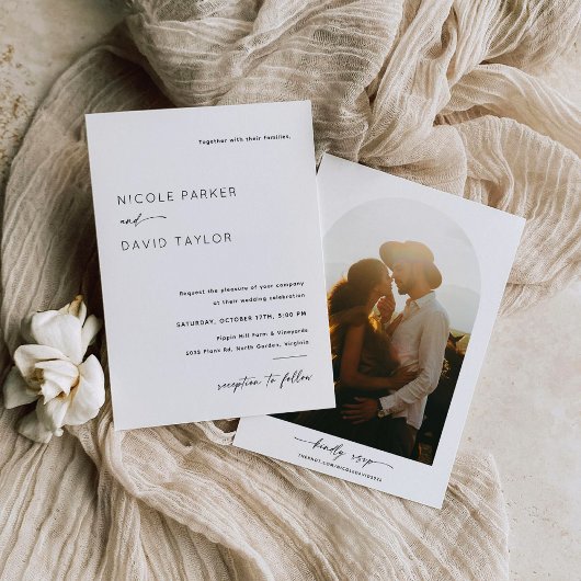Faire-part de mariage moderne avec photo