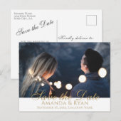 Faire-Part de Mariage Moderne avec Photo à Script (Devant / Derrière)