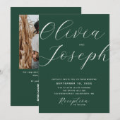 Faire-part de Mariage Moderne avec Photo et Code Q (Devant / Derrière)