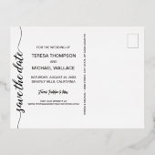Faire-part de mariage moderne avec photo et feuill (Verso)