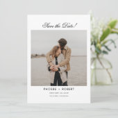 Faire-part de mariage moderne avec photo et texte (Debout devant)