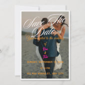 Faire-part de mariage moderne avec photo "Save the (Devant)
