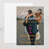 Faire-part de mariage moderne avec photo "Save the (Devant / Derrière)