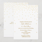 Faire-part de mariage moderne avec points de feuil (Devant / Derrière)