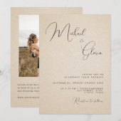 Faire-part de mariage moderne avec QR Code RSVP en (Devant / Derrière)