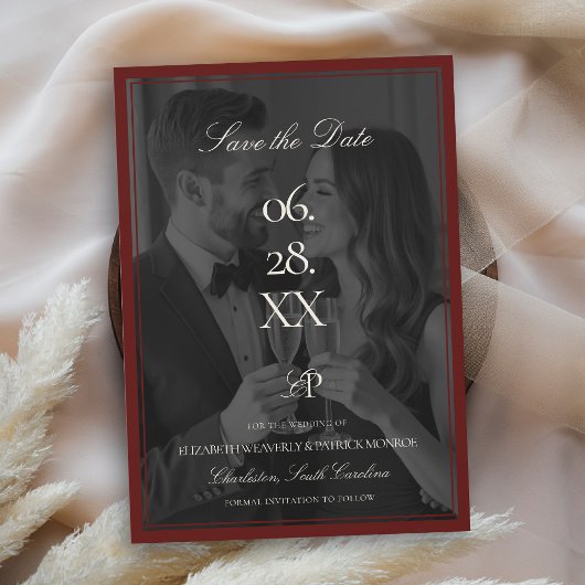 Faire-part de mariage moderne avec superposition d
