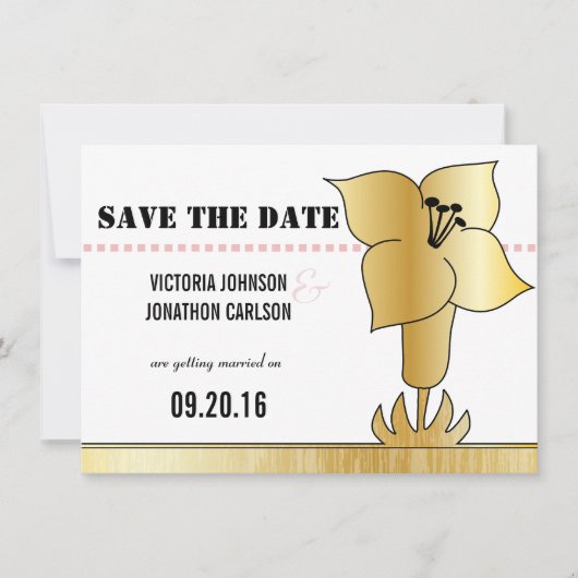 Faire-part de mariage moderne avec typographie Art (Devant)