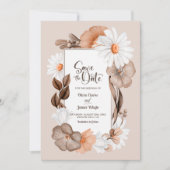 Faire-part de mariage moderne blanc Daisy (Devant)