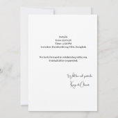 Faire-part de mariage moderne blanc et beige – Bot (Dos)