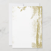 Faire-part de mariage moderne blanc et or (Dos)