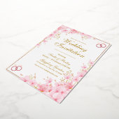 Faire-part de mariage moderne blanc et rose (Rotation)