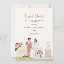 Faire-part de mariage moderne blanche