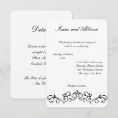Faire-part de mariage moderne blanche - élégant (Devant / Derrière)