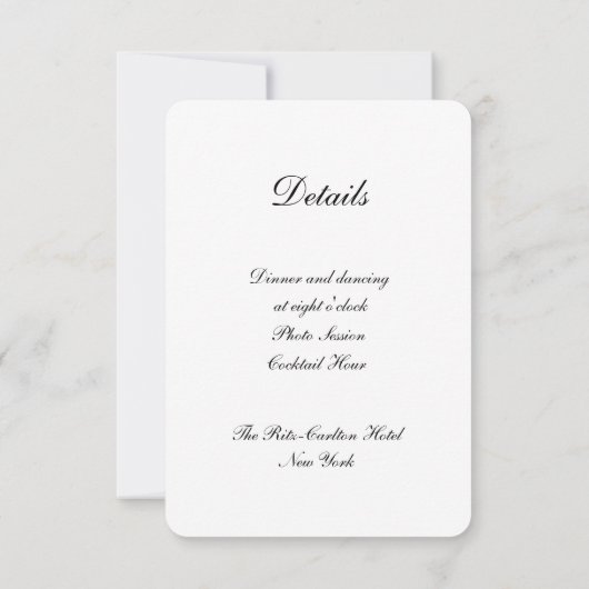 Faire-part de mariage moderne blanche - élégant (Dos)