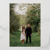 Faire-part de mariage moderne blanche et dorée (Verso)