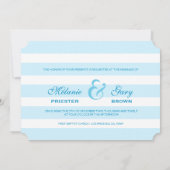 Faire-part de mariage moderne Bleu & Blancs (Dos)