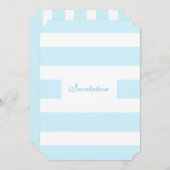 Faire-part de mariage moderne Bleu & Blancs (Devant / Derrière)