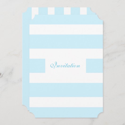 Faire-part de mariage moderne Bleu & Blancs (Devant / Derrière)