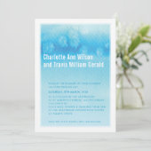 FAIRE-PART DE MARIAGE MODERNE : bleu d'eau sombre (Debout devant)