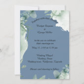 faire-part de mariage moderne bleu poussiéreux per (Devant)