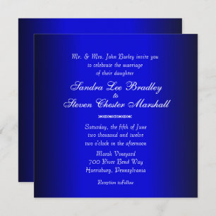 Faire-part de mariage moderne bleue et noire