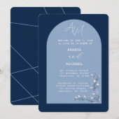 Faire-part de mariage moderne Blue Hues Arch (Devant / Derrière)