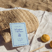 Faire-part de mariage moderne Blue Mediterranean S