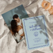 Faire-part de mariage moderne Blue Mediterranean S